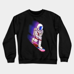 Astronaut Skateboarding Crewneck Sweatshirt